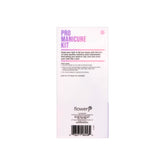 Back view of Pro Manicure Kit in Box Packaging with Directions